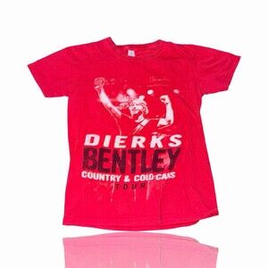 Dierks Bentley Country & Cold Cans Tour T-Shirt Women’s Small Red Graphic Tee